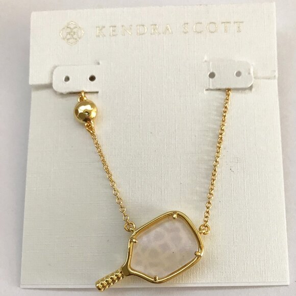 Kendra Scott Pickleball Short Pendant Necklace in Ivory Mother-of-Pearl - Picture 1 of 2
